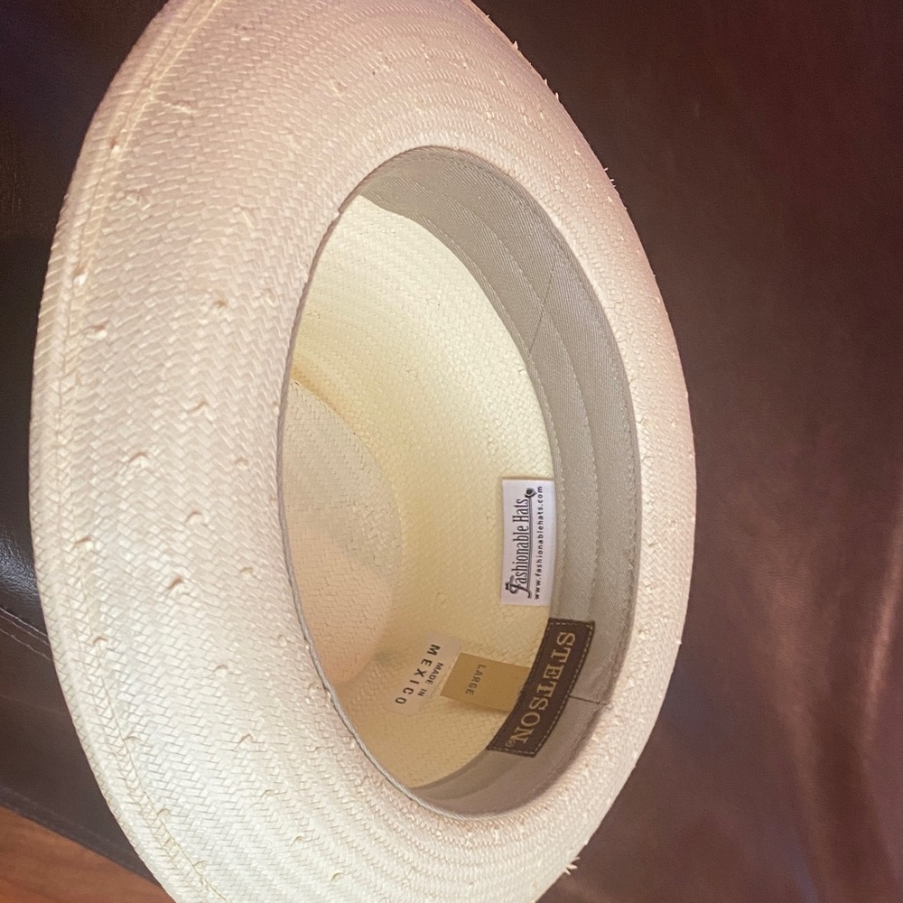 Stetson Light Straw Fedora Hat - Ivory - Picture 15 of 16